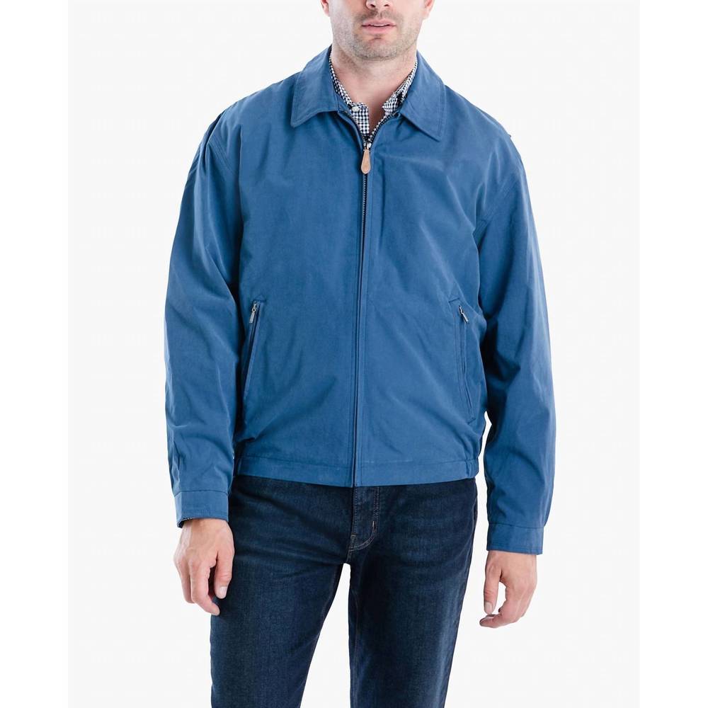 NEW LONDON FOG auburn light weight zip front golf jacket in pacific blue